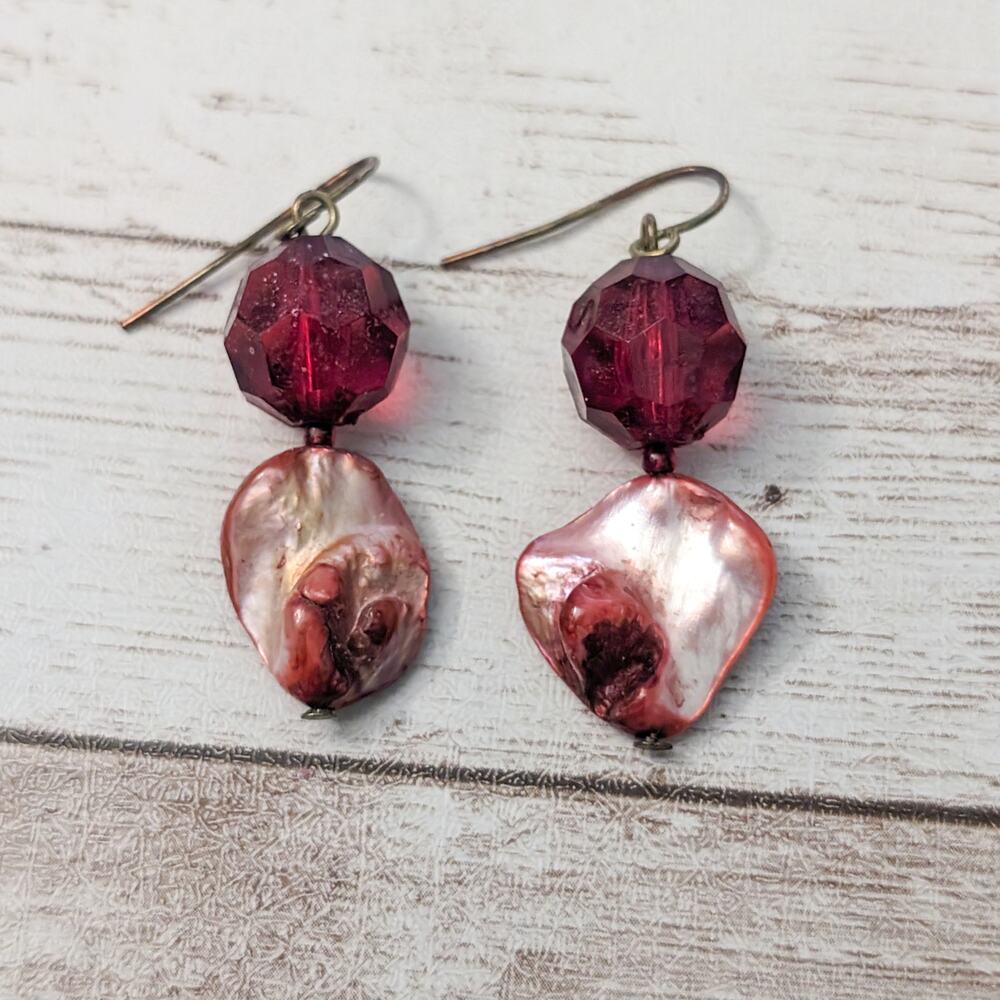 Vintage Earrings For Pierced Ears - Red Dangle